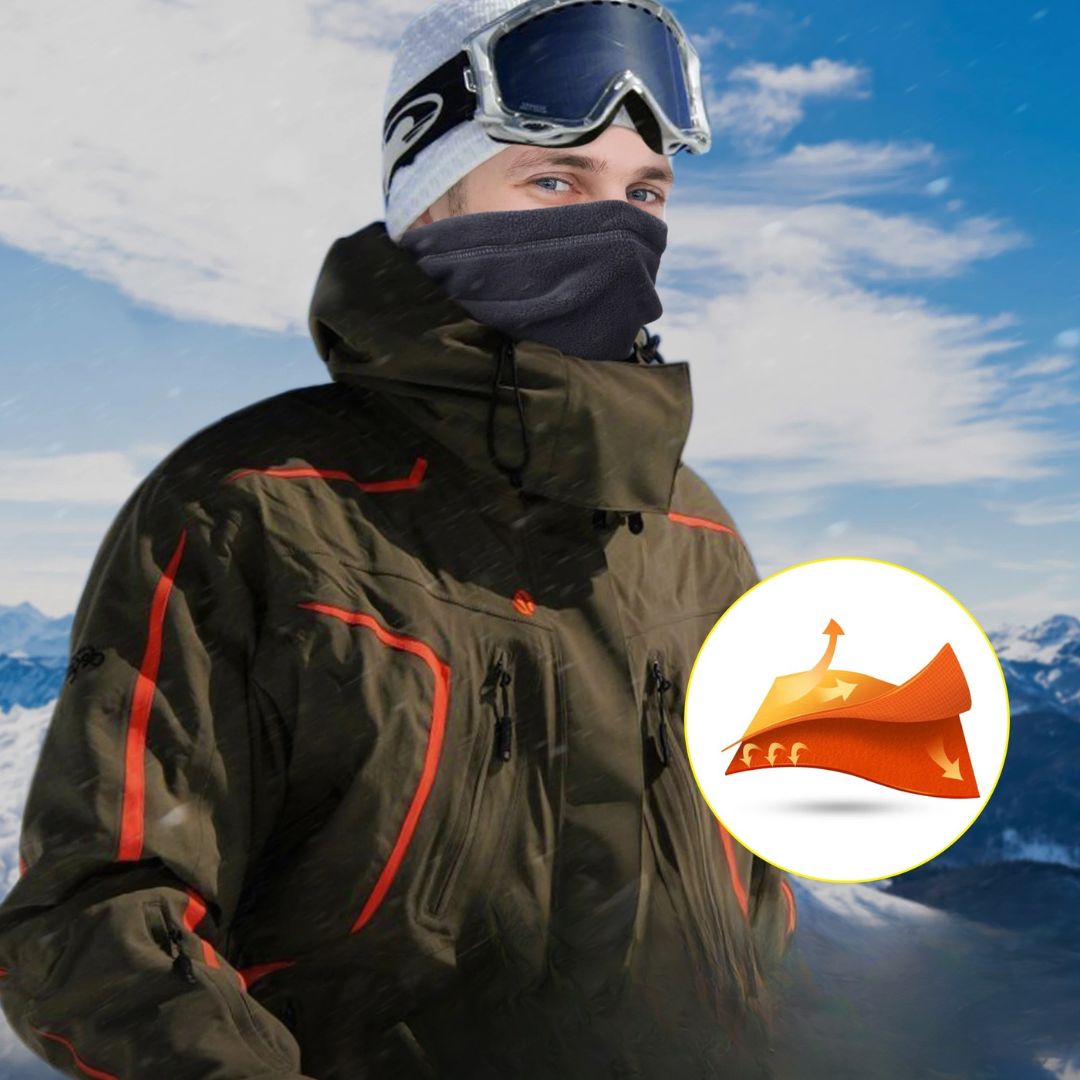 Thermohose + Herren Winterjacke mit Handschuhen & Schlauchschal