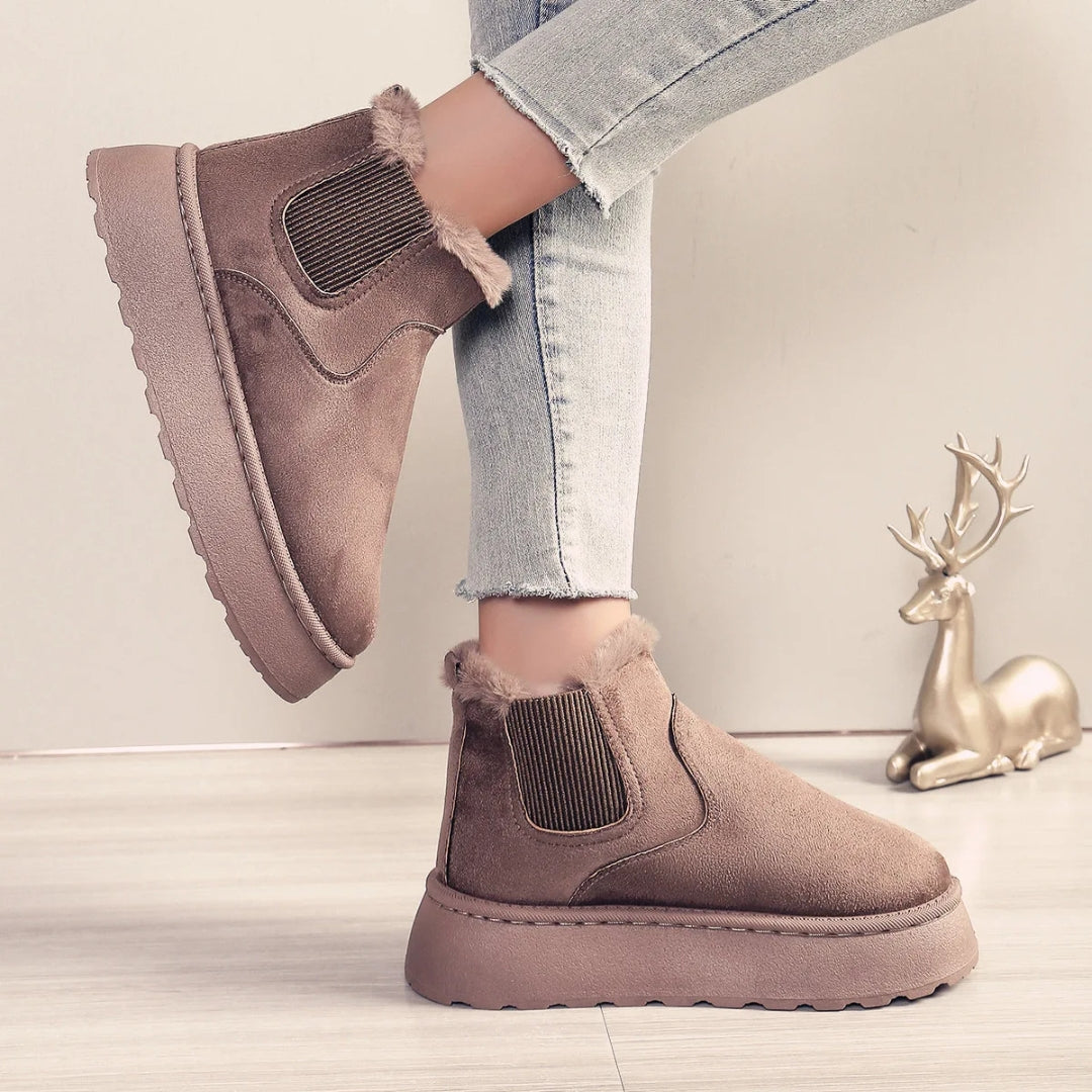 Warme Winter-Chelsea Boots mit Fellfutter