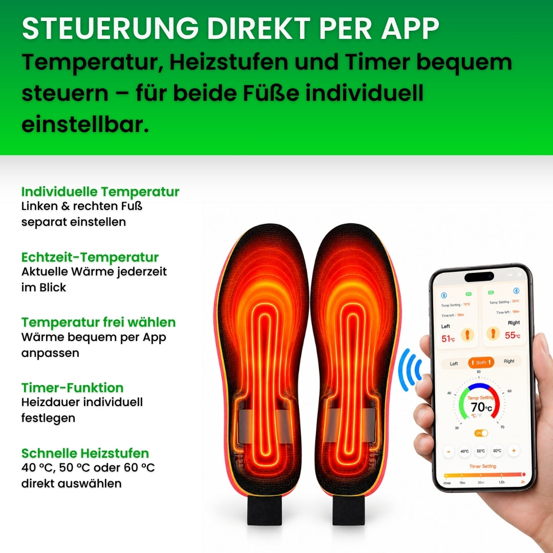 Beheizte Einlegesohlen - App-Steuerung