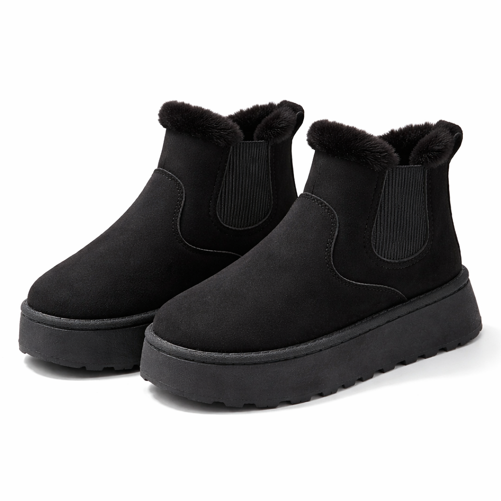Warme Winter-Chelsea Boots mit Fellfutter