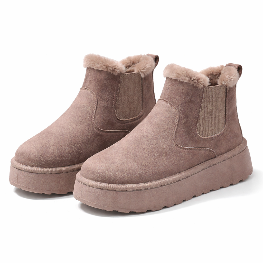Warme Winter-Chelsea Boots mit Fellfutter