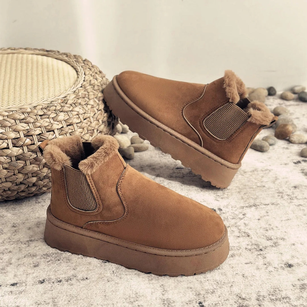 Warme Winter-Chelsea Boots mit Fellfutter