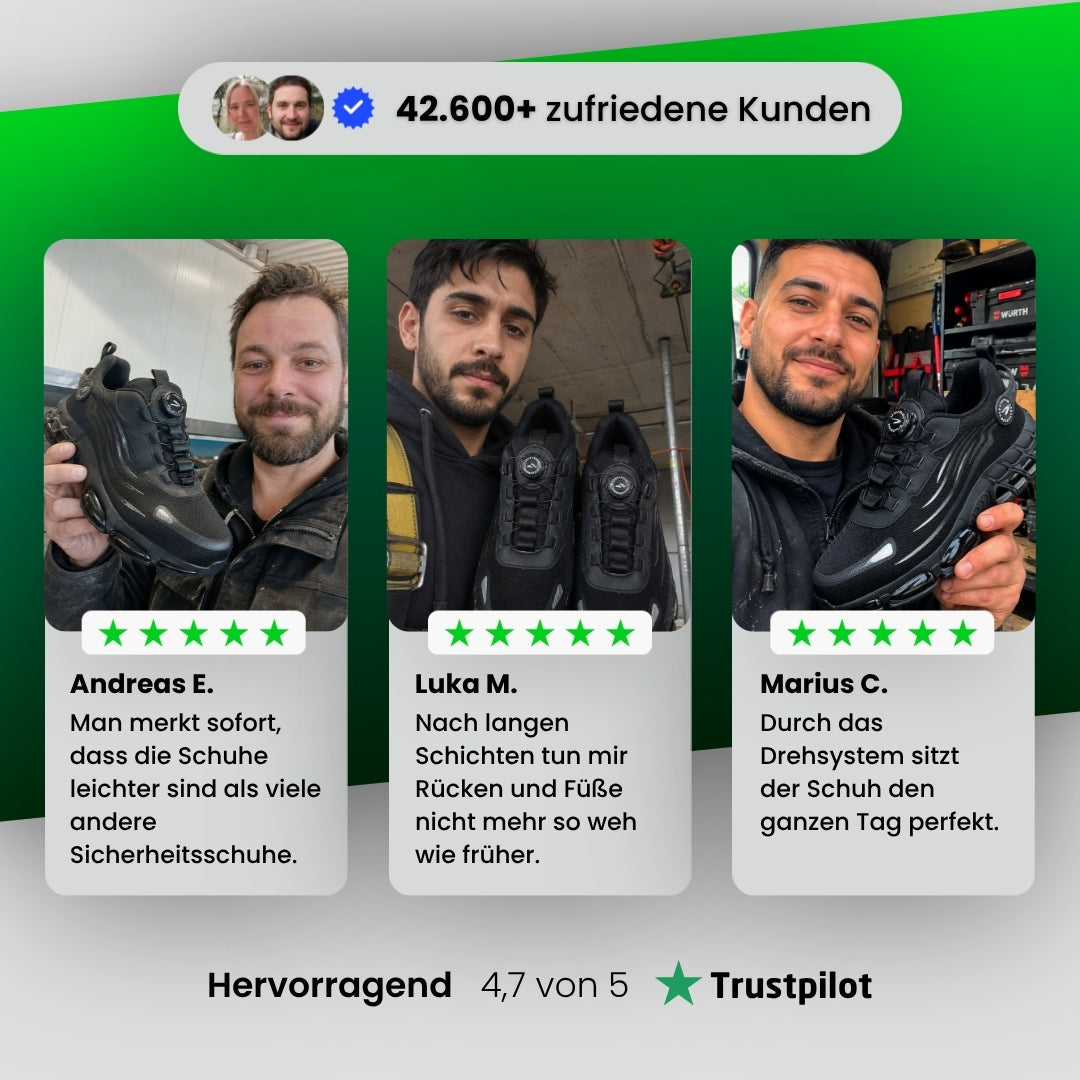 Vortex S3™ Sicherheitsschuh - Schluss mit schweren Arbeitsschuhen