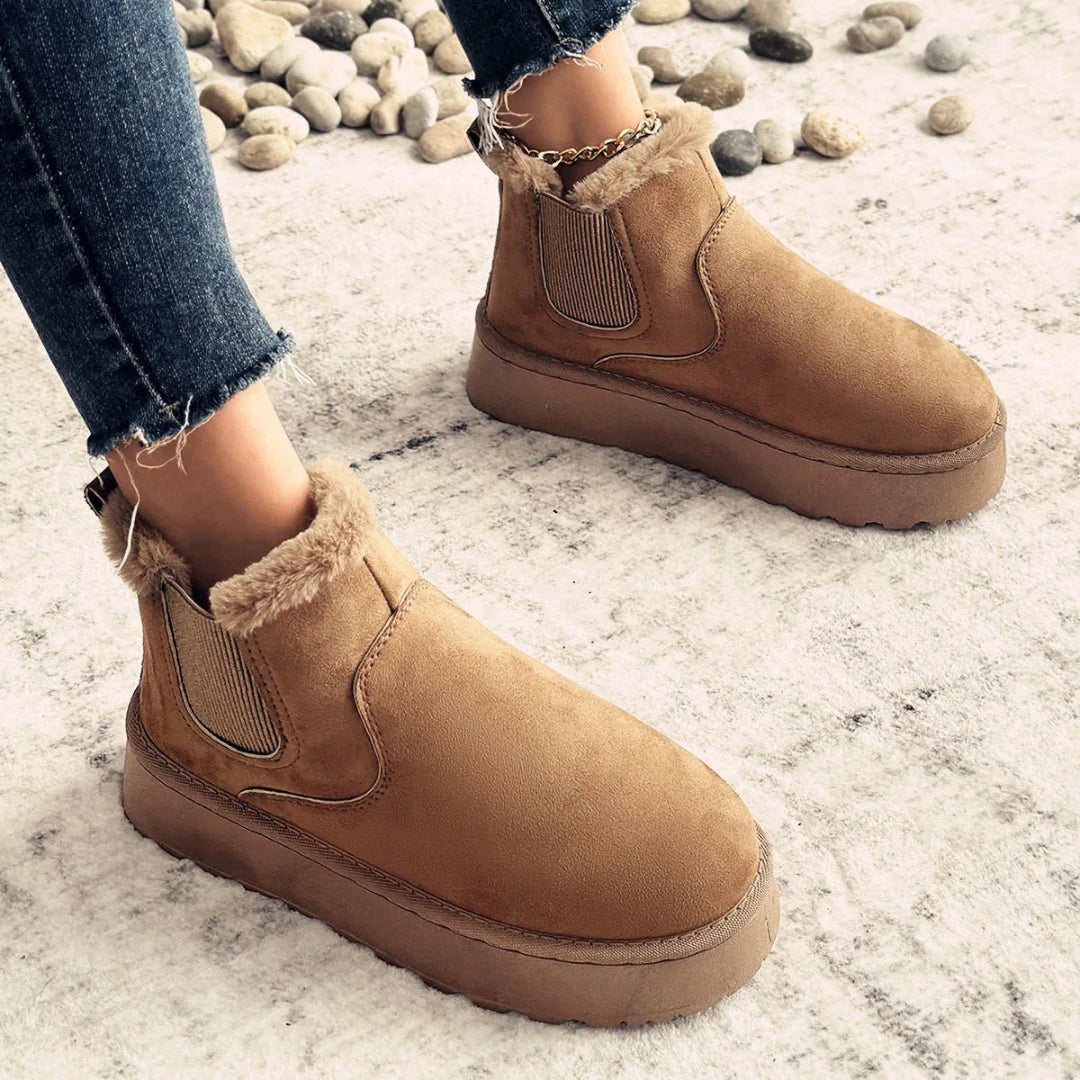 Warme Winter-Chelsea Boots mit Fellfutter