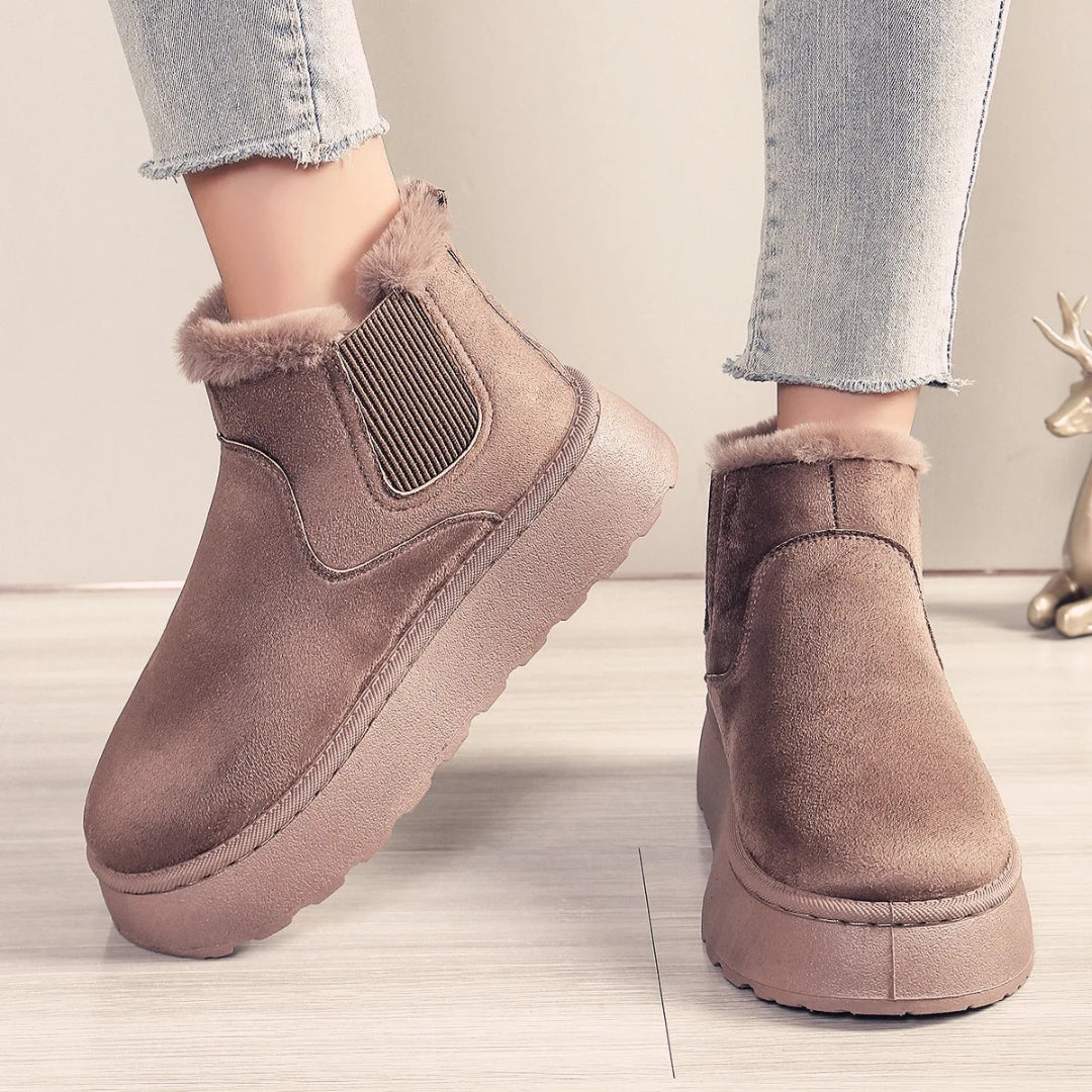 Warme Winter-Chelsea Boots mit Fellfutter