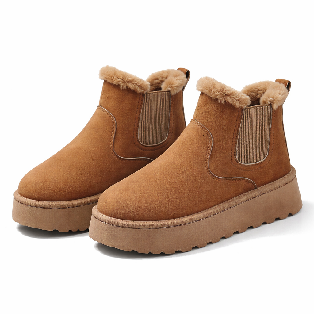 Warme Winter-Chelsea Boots mit Fellfutter