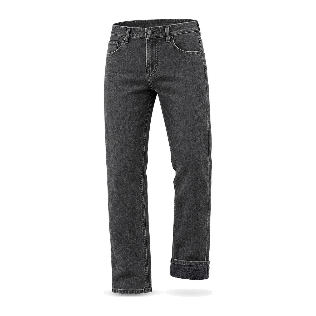 Thermo-Jeans mit Fleecefutter Herren Grau – Saum umgeschlagen