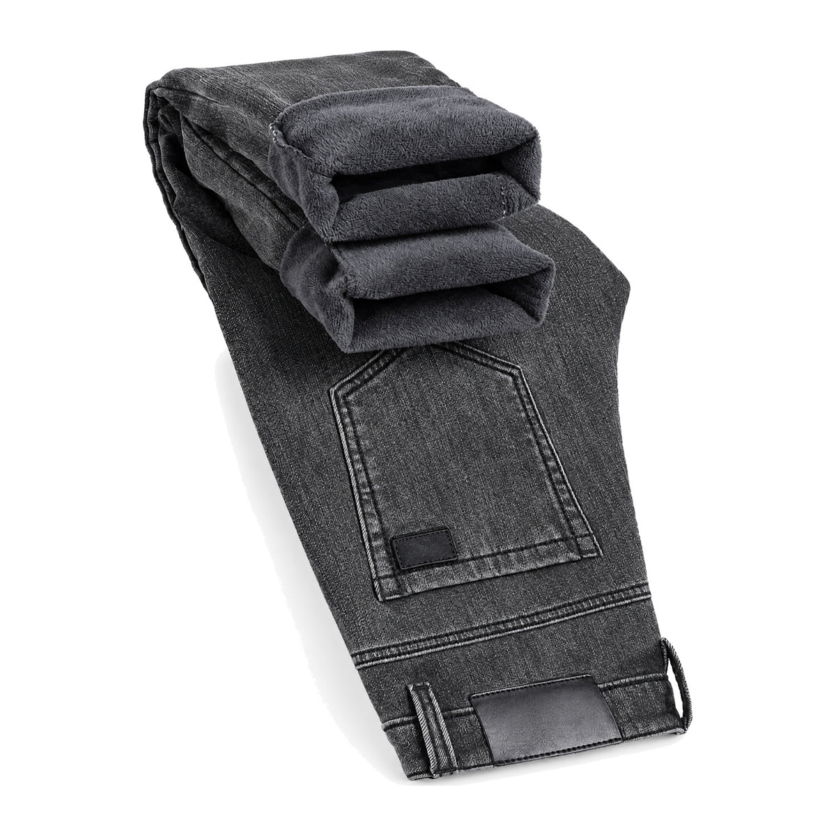 Thermo-Jeans Grau gefaltet mit Fleecefutter
