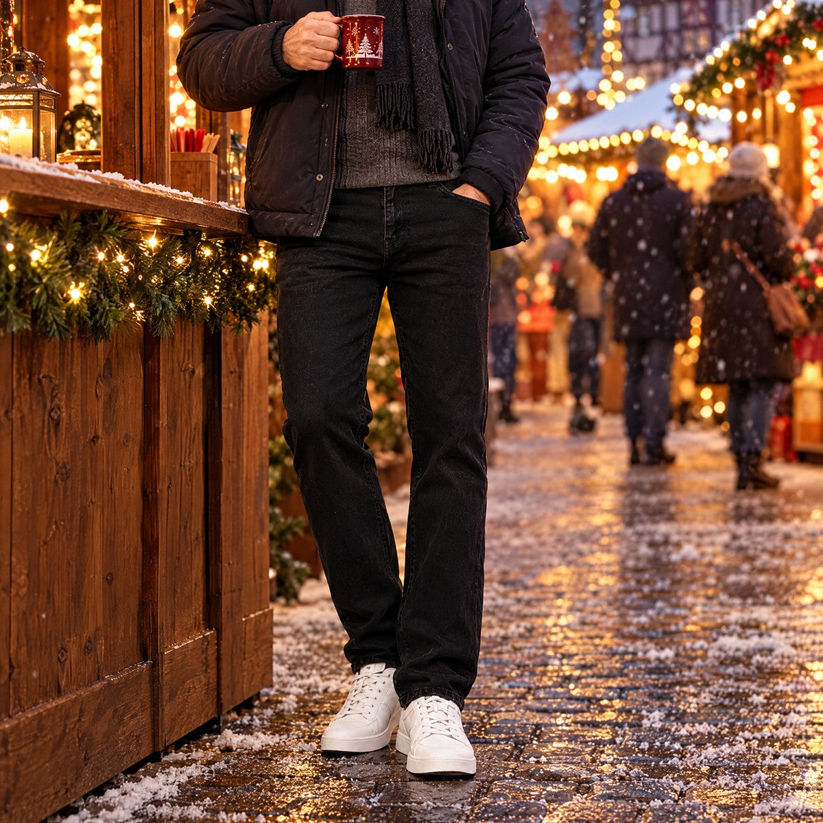 Thermo-Jeans auf dem Weihnachtsmarkt